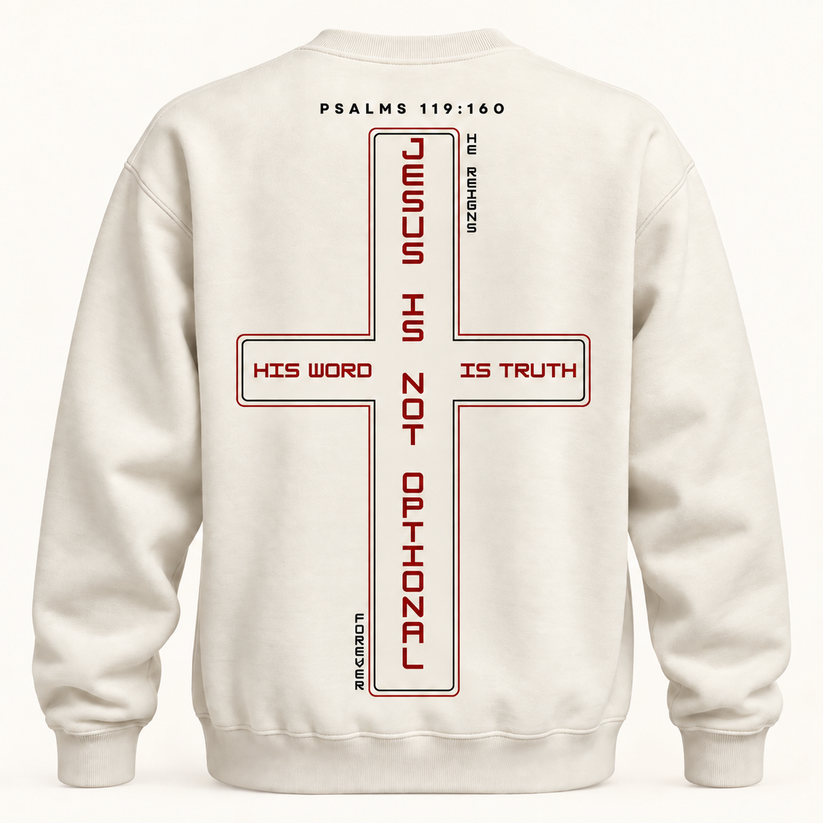 Jesus Is Not Optional — Cream Crewneck