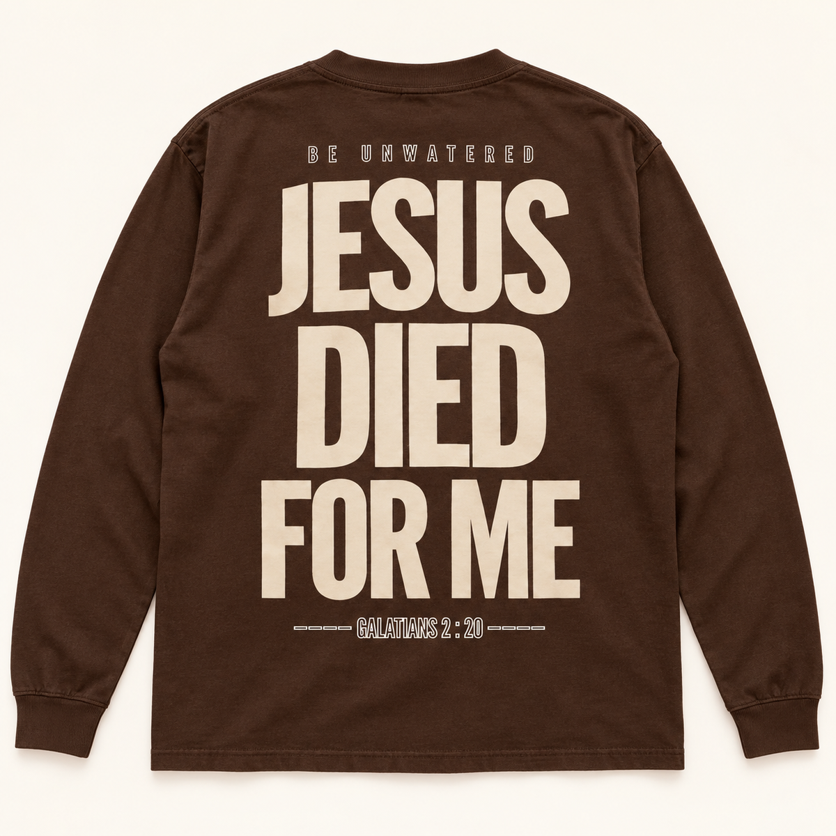 I Walk with Jesus Christ — Cocoa Long-Sleeve T-Shirt